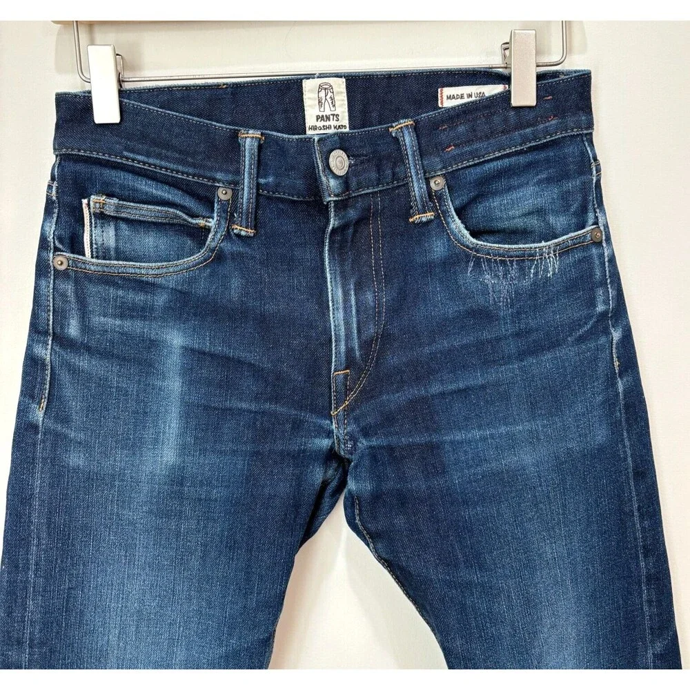 Hiroshi Kato Jeans Mens 28x32 Selvedge Denim Needle Skinny Stretch Raw Wash